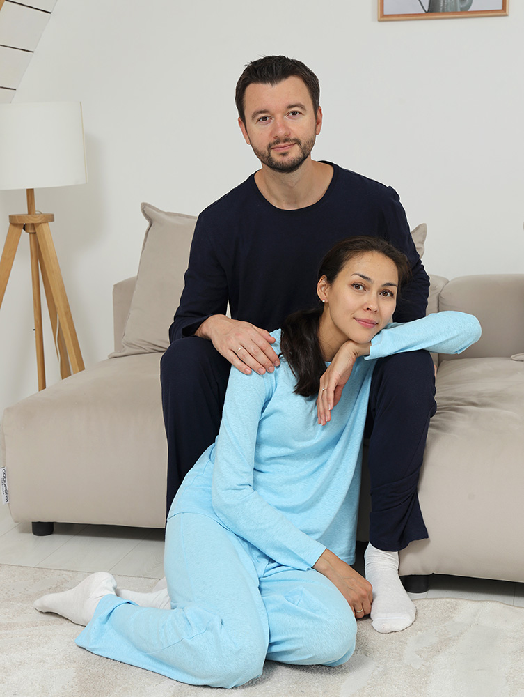 Парная пижама для двоих из конопли 55% и органического хлопка 45% Uzor Wear